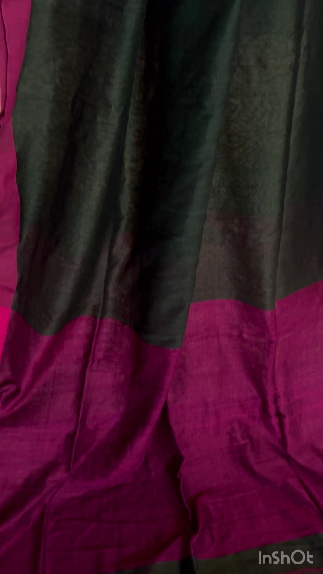 Bottle green Linen saree