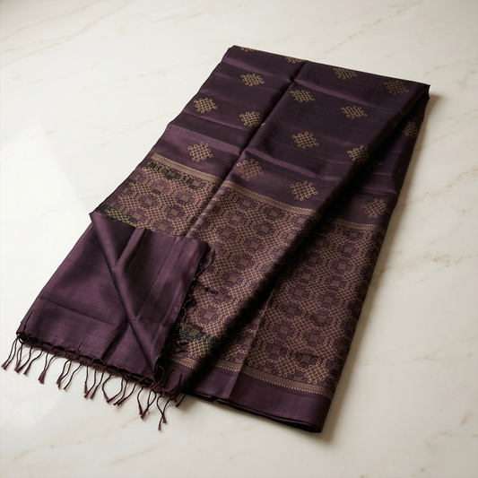 The Earthy Elegance: Coffee Brown Pure Kanjivaram Silk Saree