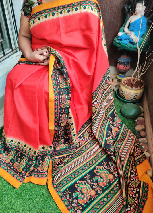 Red and black kalamkari