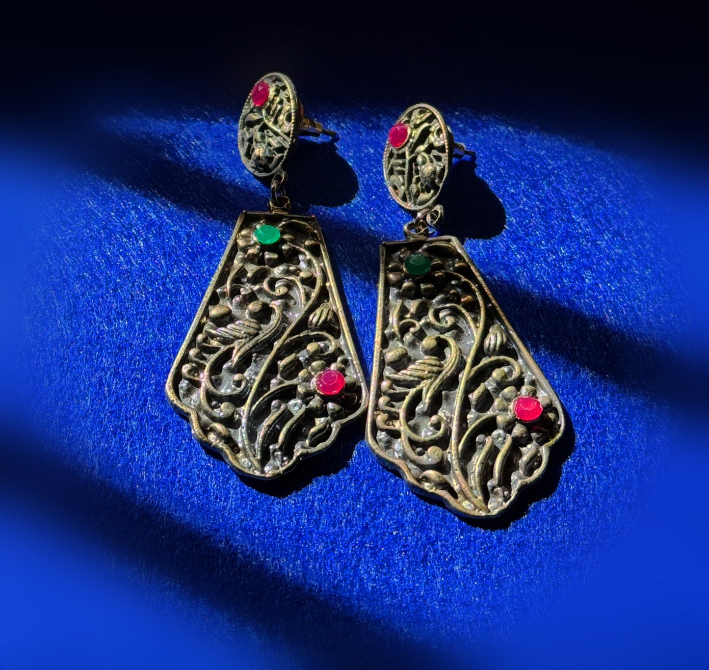 Antique plate earrings