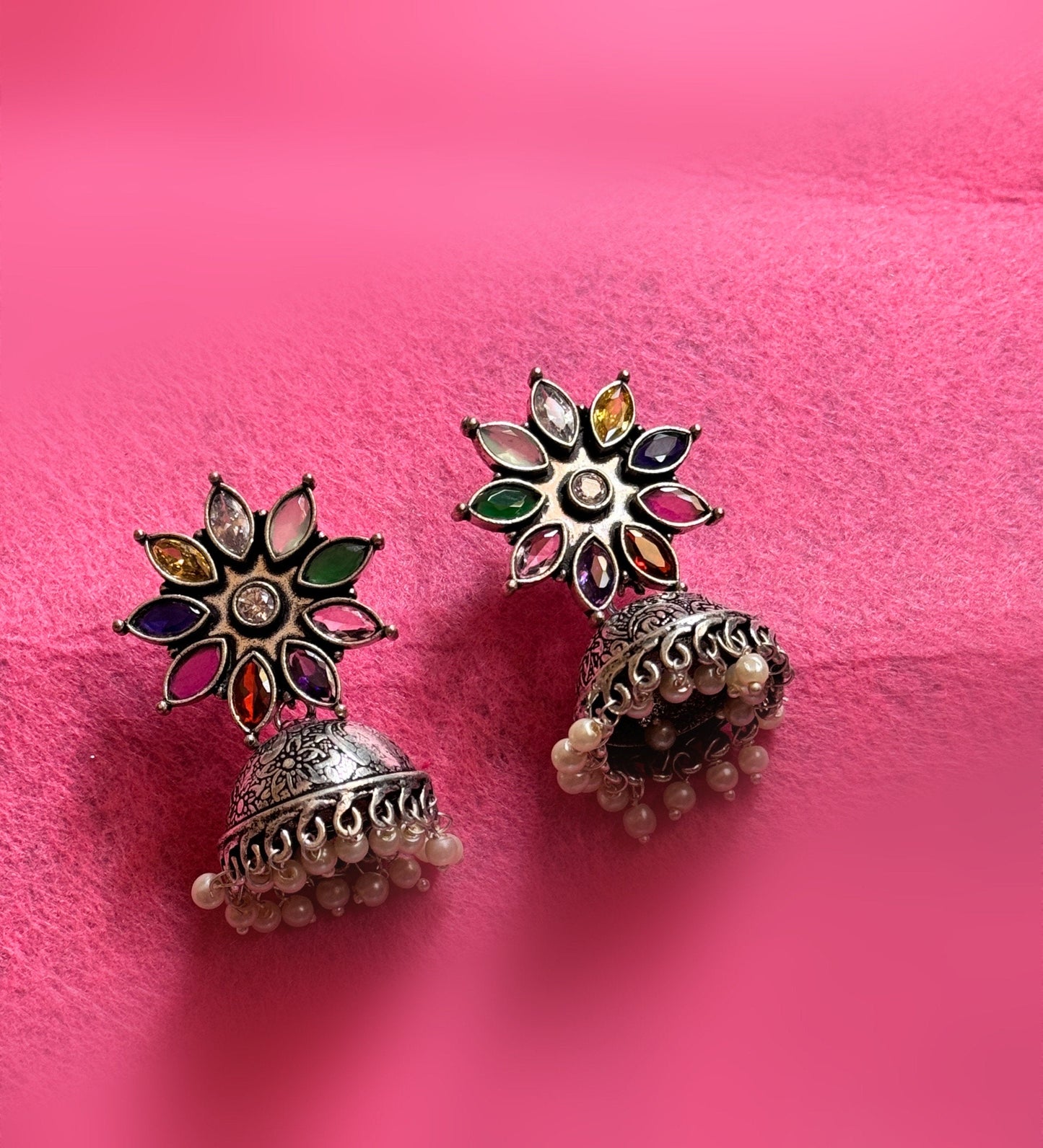 Rangoli big jhumkas