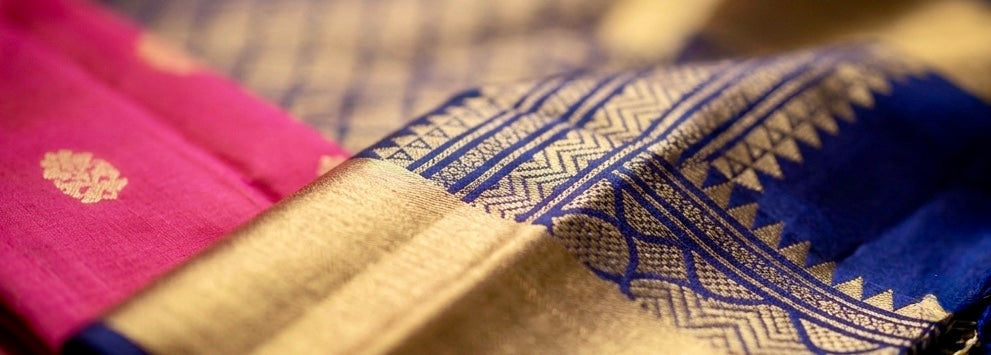 Radiant Rose & Blue: Handwoven Kanjivaram Masterpiece