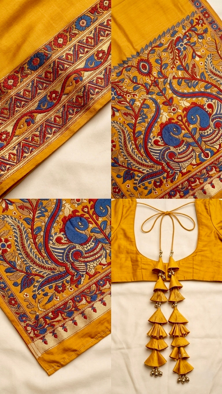 Sun-kissed Kalamkari Tussar