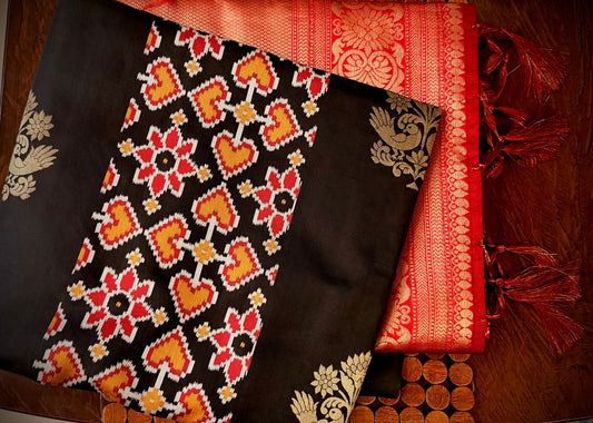 The Midnight Ikat Heritage Saree