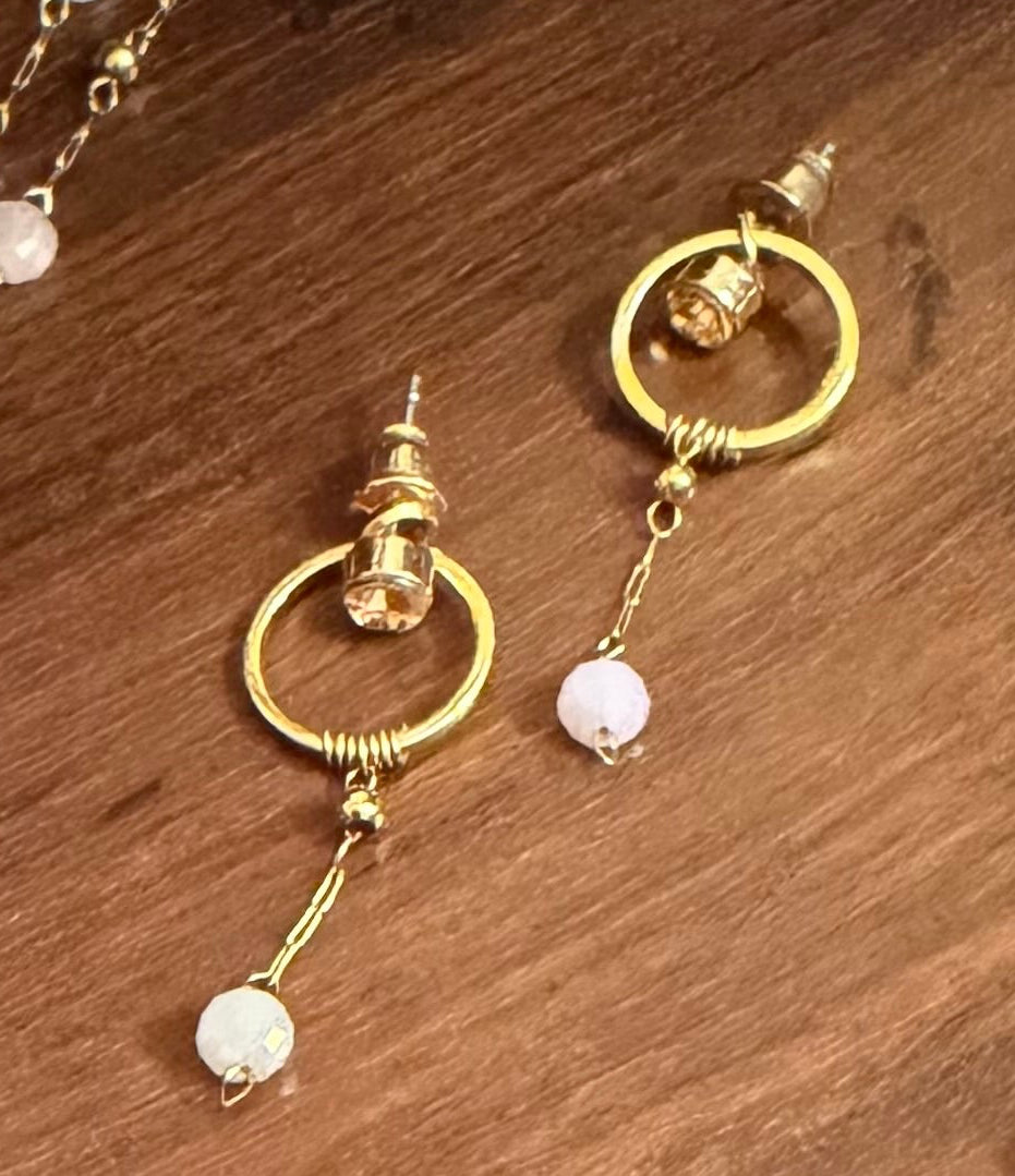 The Pastel Serenade Set | Delicate Gold & Multi-Gemstone Necklace and Earring Duo