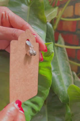 Oxidised silver front & back earrings