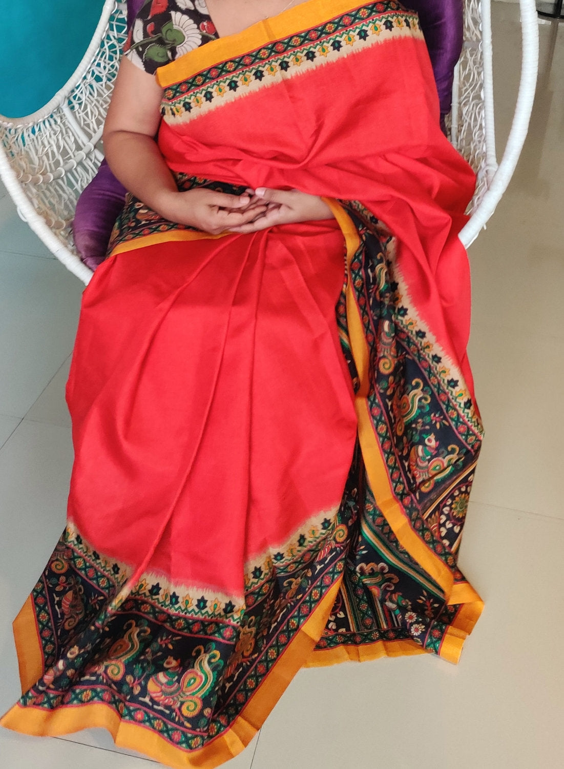 Red and black kalamkari