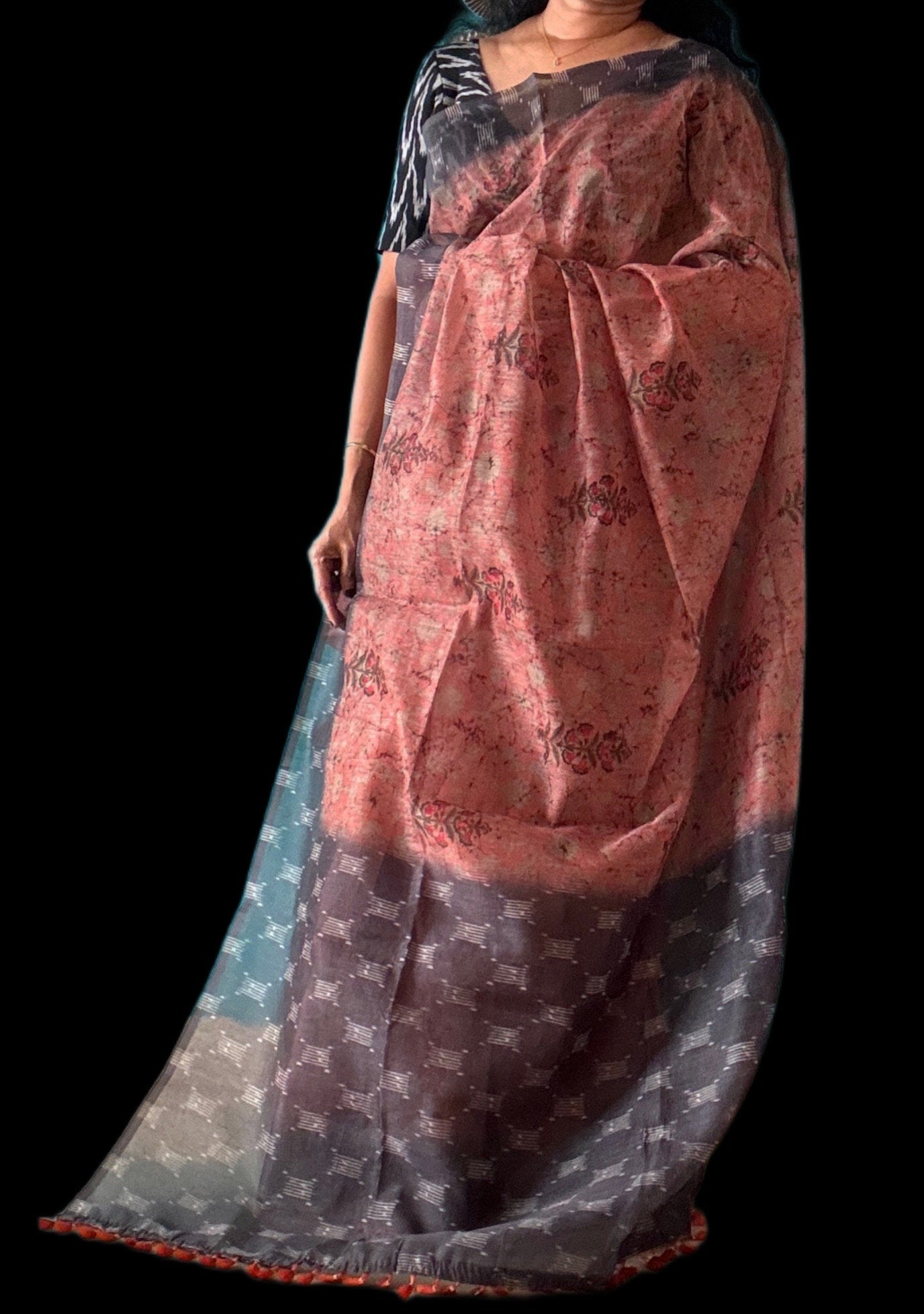 Elegant ikkat silk saree