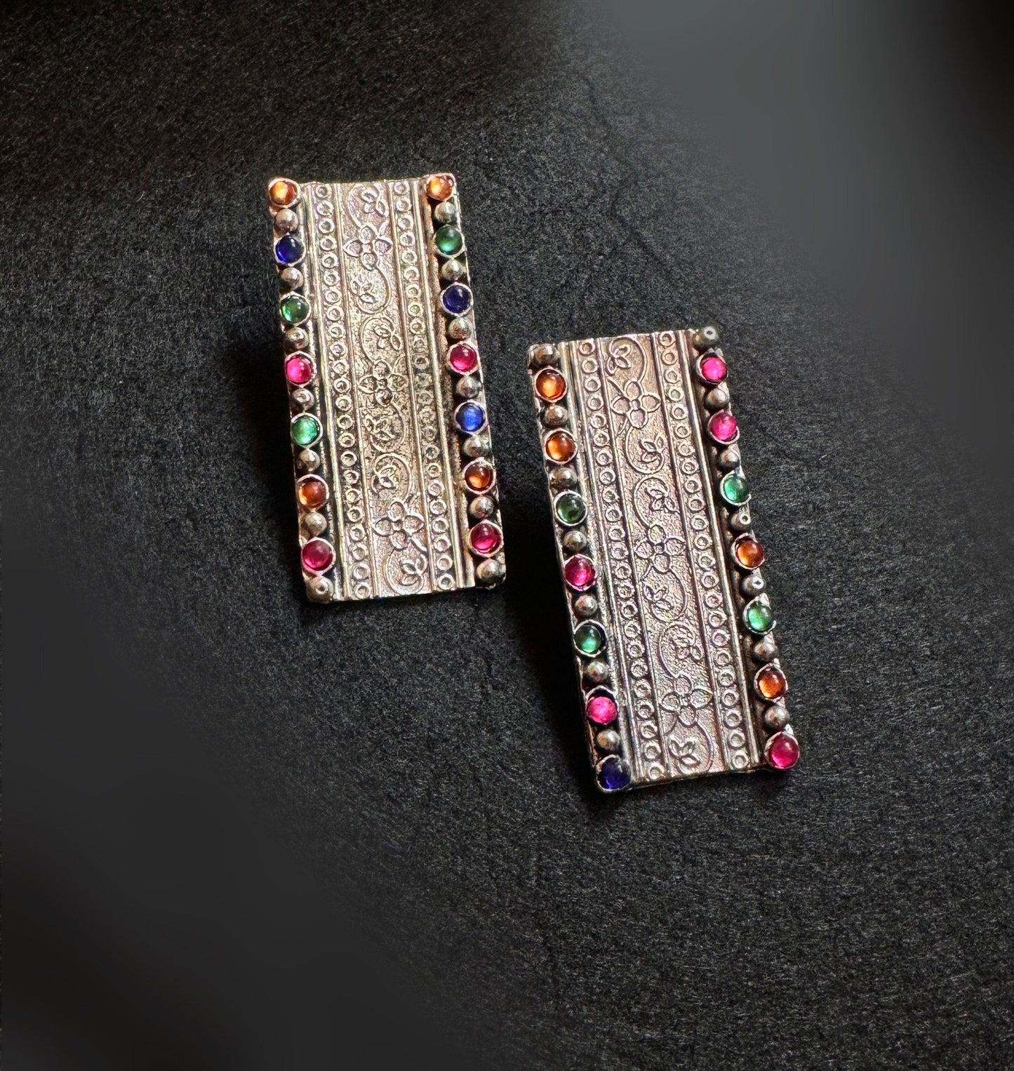 Multicolor oxidised earrings
