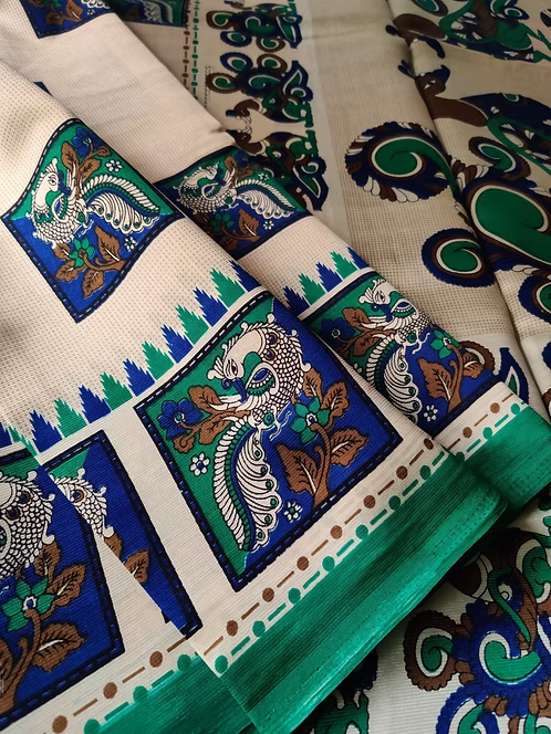 Soft silk with kalamkari print