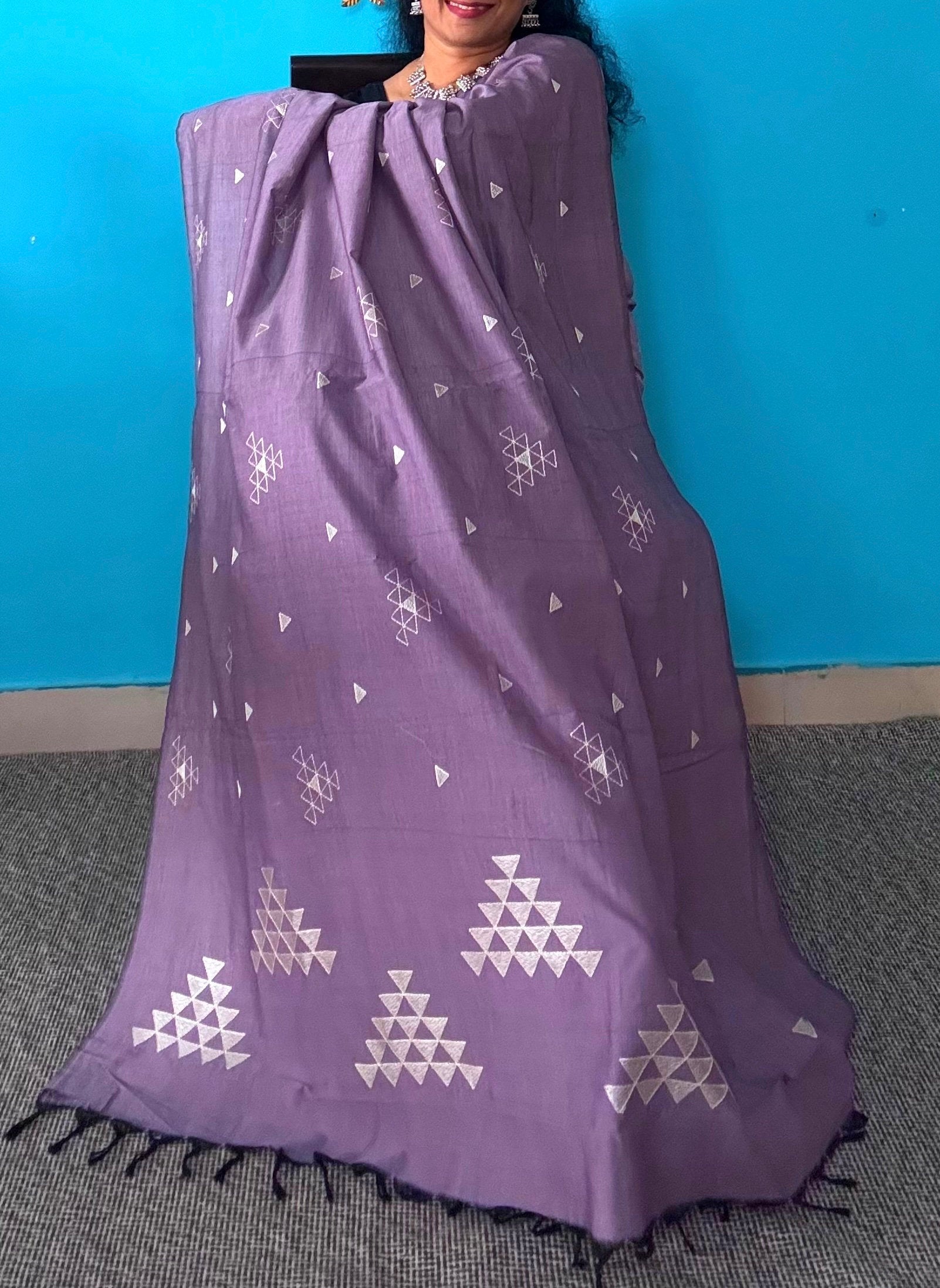 Embroidered Lavendar Elegance