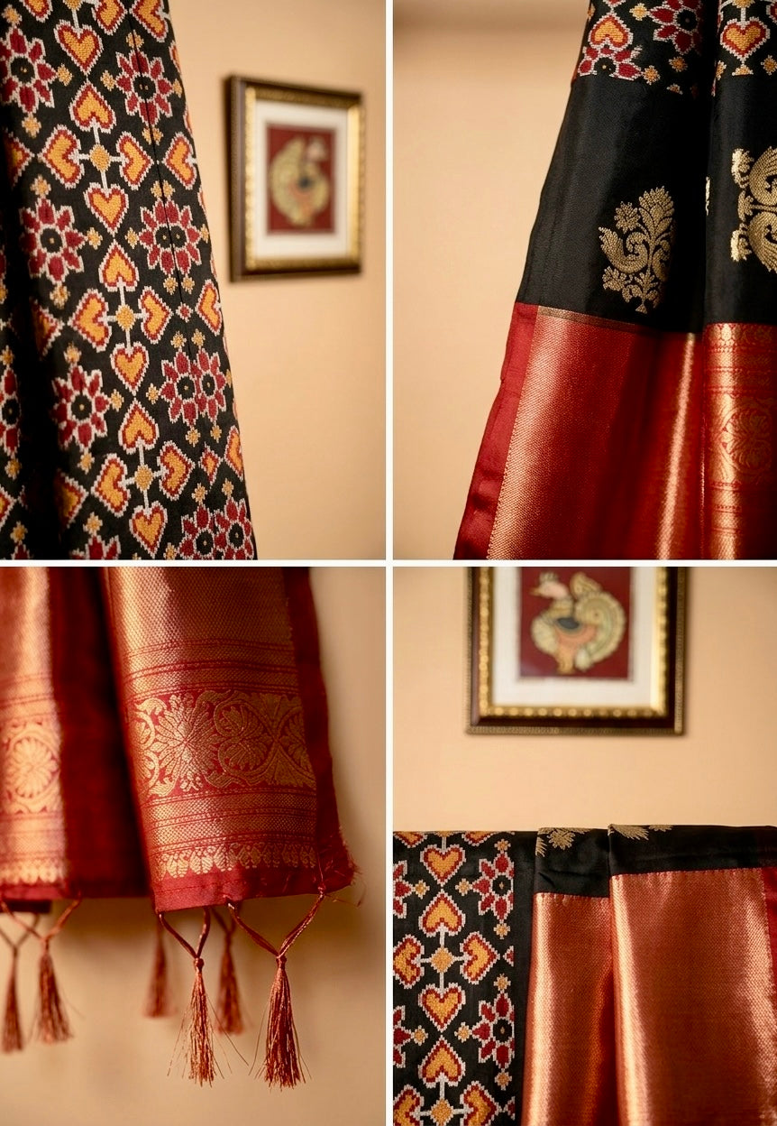 The Midnight Ikat Heritage Saree