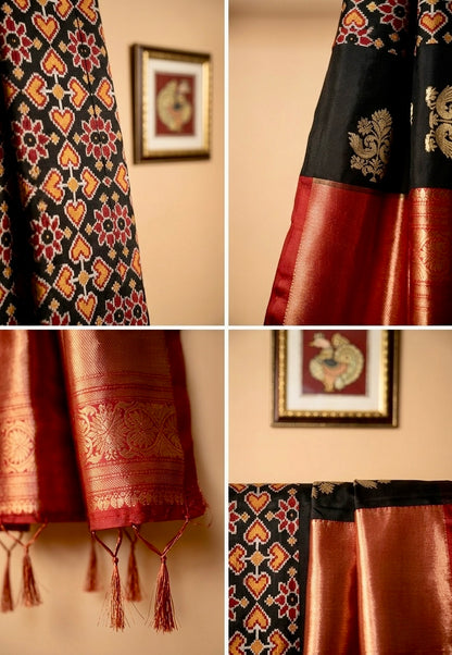 The Midnight Ikat Heritage Saree