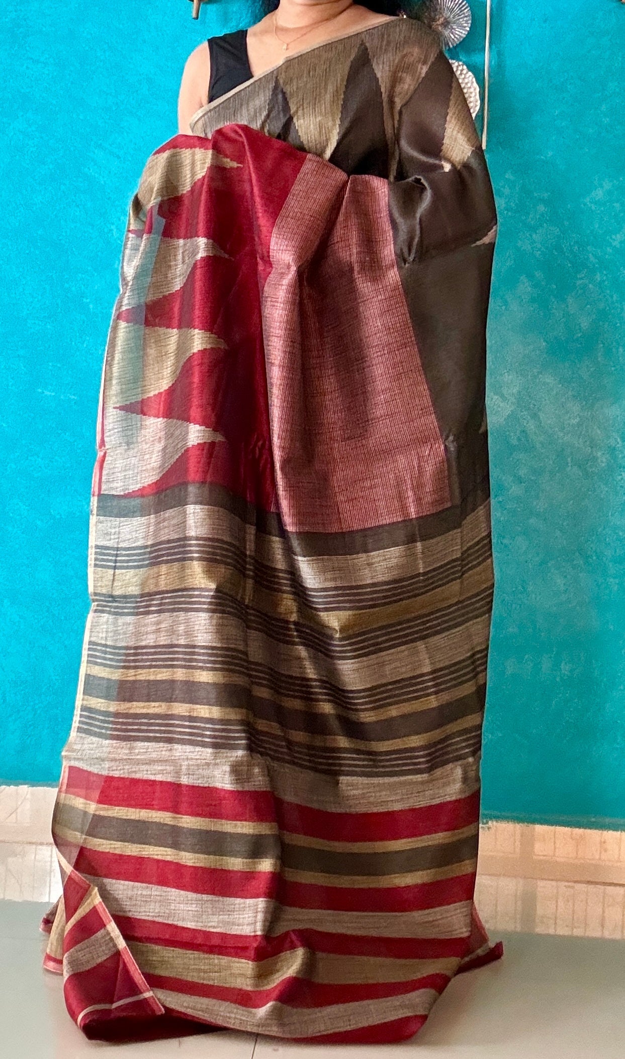 Classy temple border saree