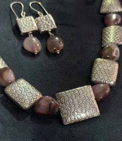 Mauve Oxidised Set | Hridha