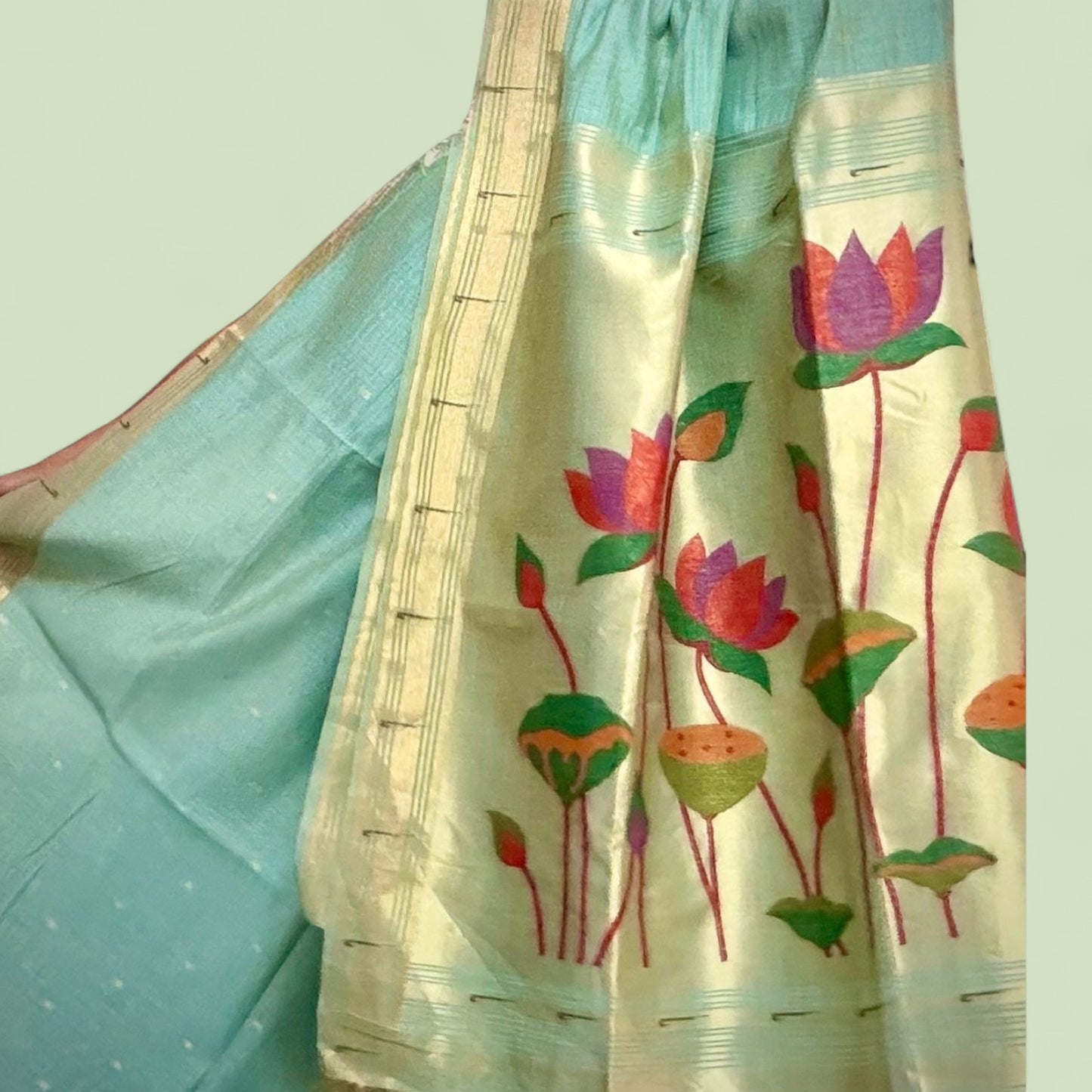 Hridha | The Lotus Collection: Handcrafted Heritage Sarees with Tissue Pallu