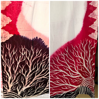 Forest themed soft cotton saree