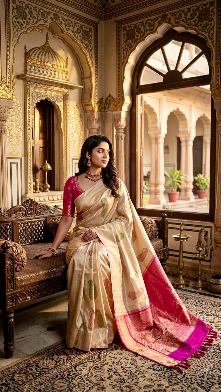 Vintage Heritage Kanjivaram: The Timeless Mango Motif Saree