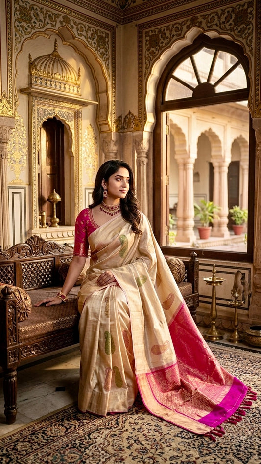 Vintage Heritage Kanjivaram: The Timeless Mango Motif Saree