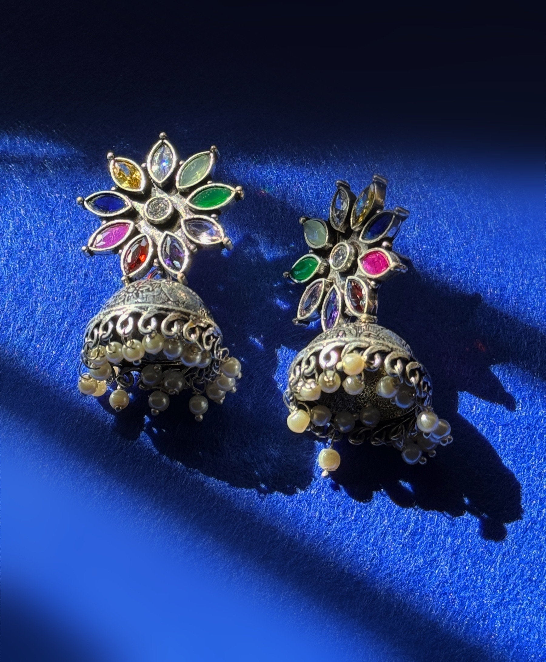 Rangoli big jhumkas