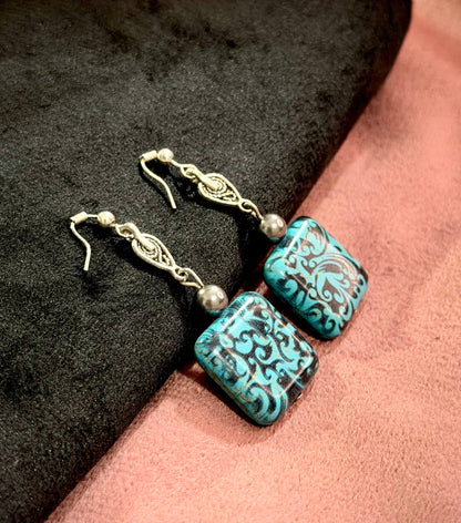 Turquoise Square Drops