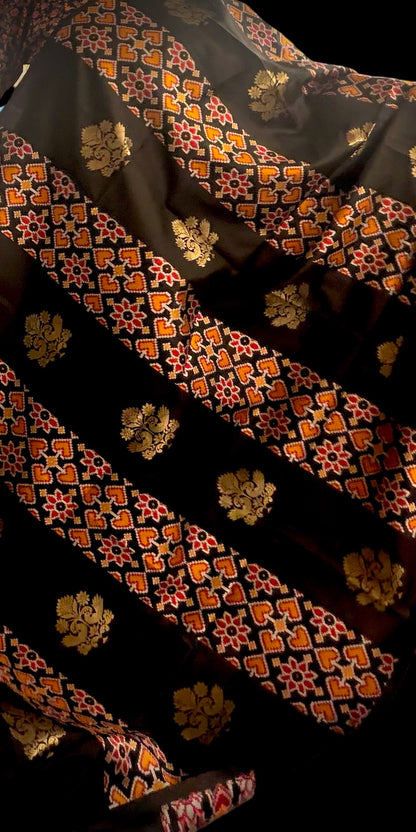 The Midnight Ikat Heritage Saree