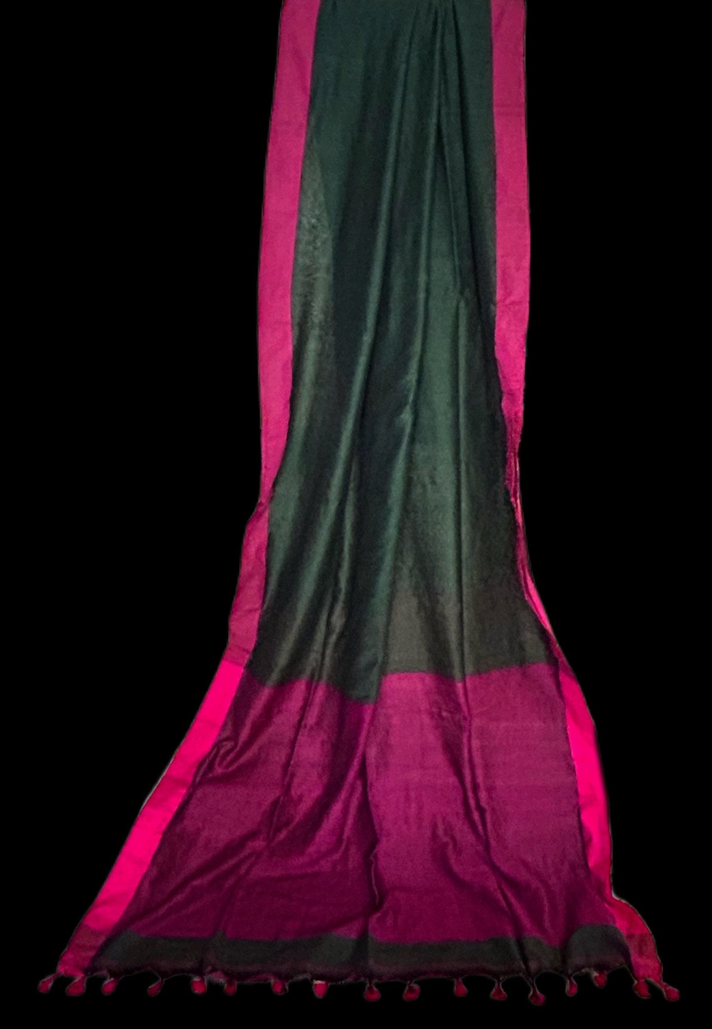 Bottle green Linen saree