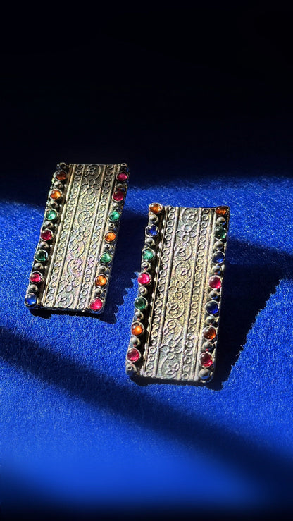 Multicolor oxidised earrings