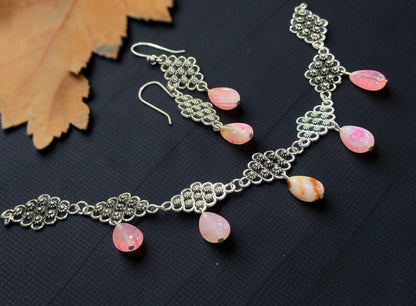 Blush Pink Oxidised Set | Hridha