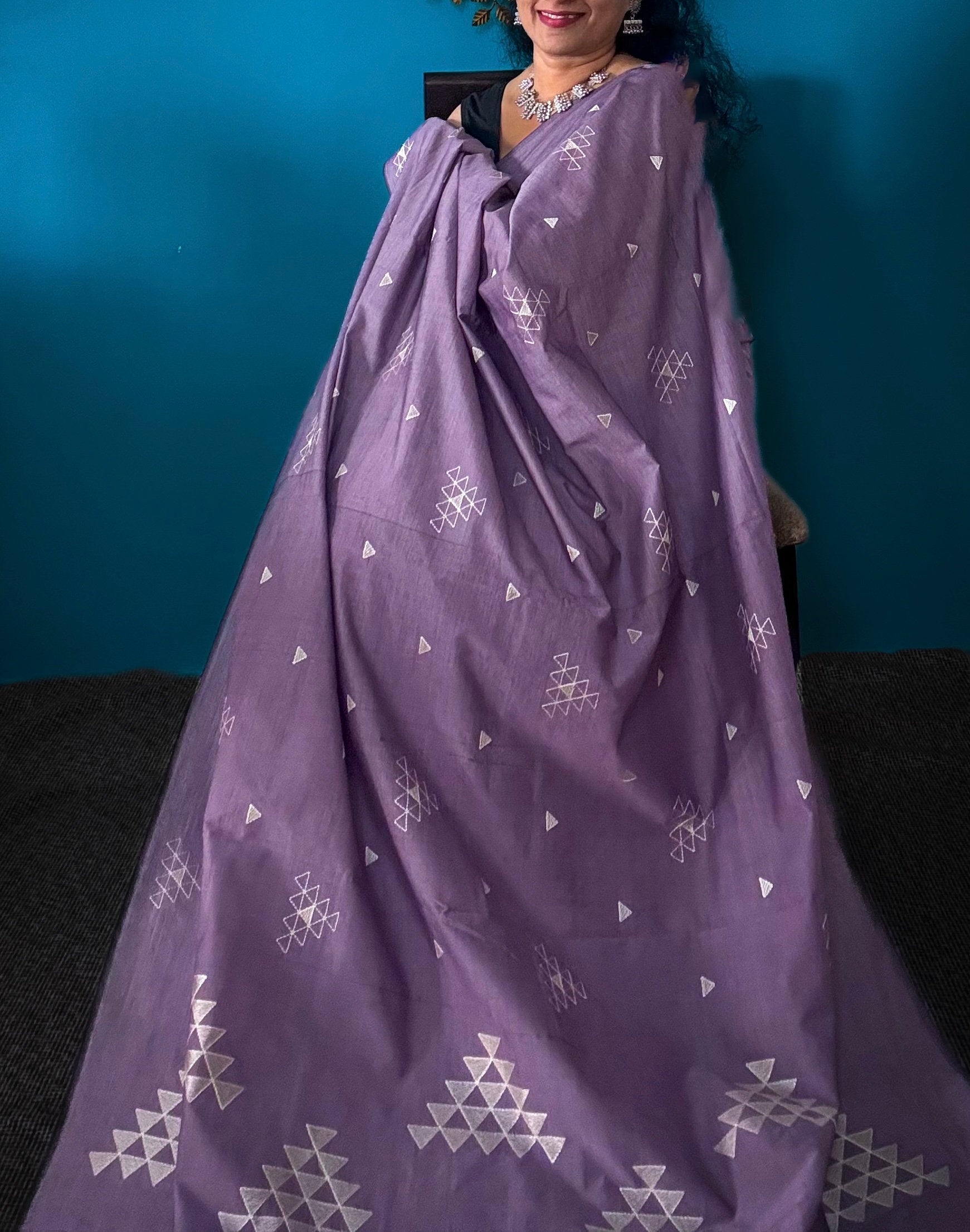 Embroidered Lavendar Elegance