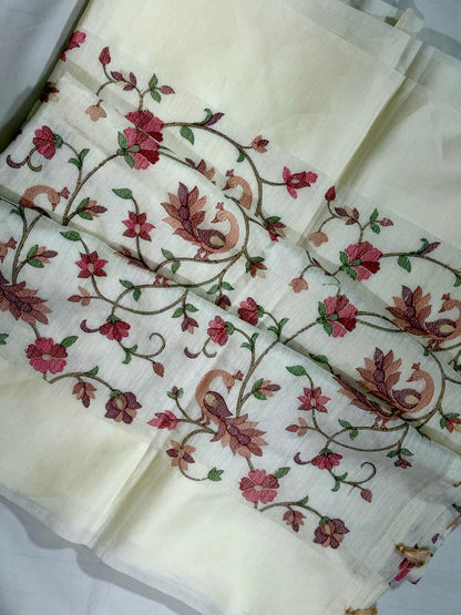 Premium All-Over Embroidered Tussar Sarees – Reception Edition