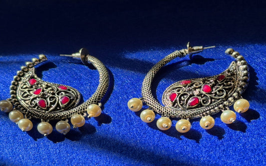 Big Loop earrings with stones