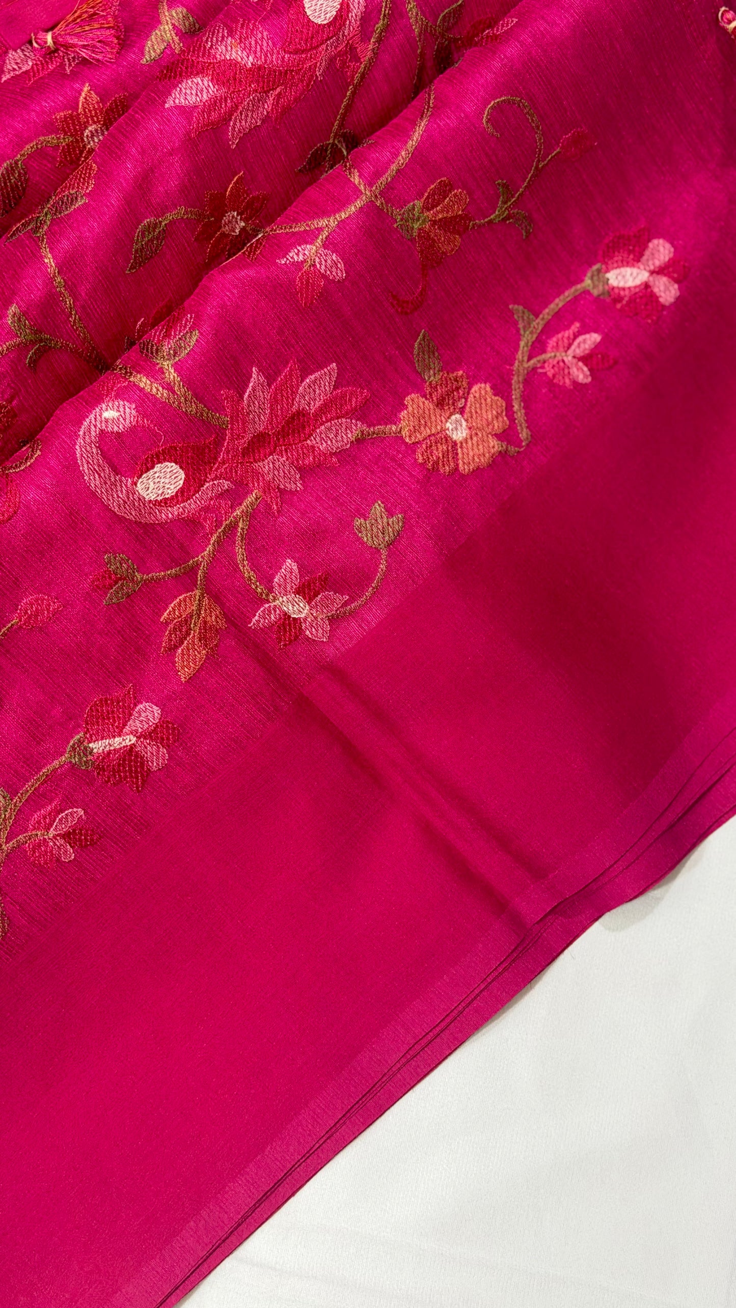 Premium All-Over Embroidered Tussar Sarees – Reception Edition