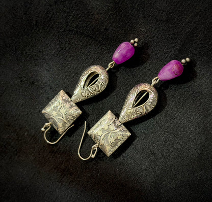 Diya Black Oxidised Earrings