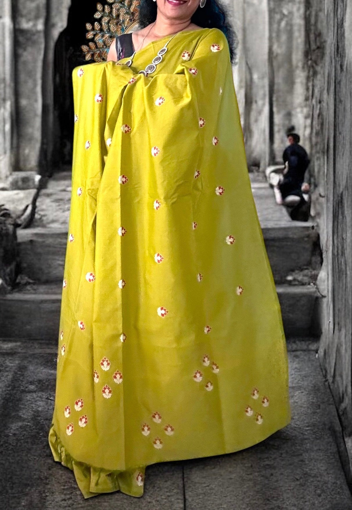 Pleasing Lime Green Embroidery Saree