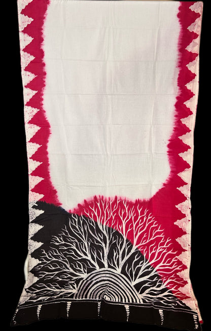 Forest themed soft cotton saree