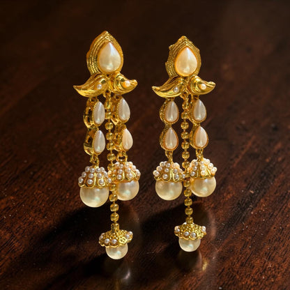 Ira Tiered Pearl Drop Earrings