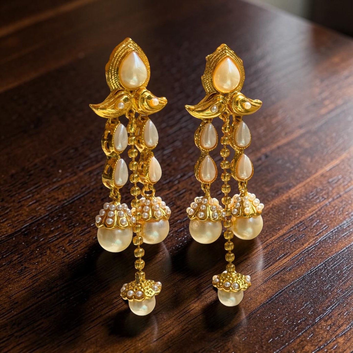 Ira Tiered Pearl Drop Earrings
