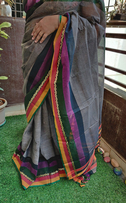 Cotton saree & kalamkari blouse