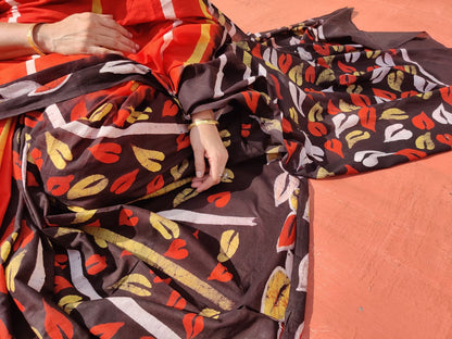 Partly printed soft cotton