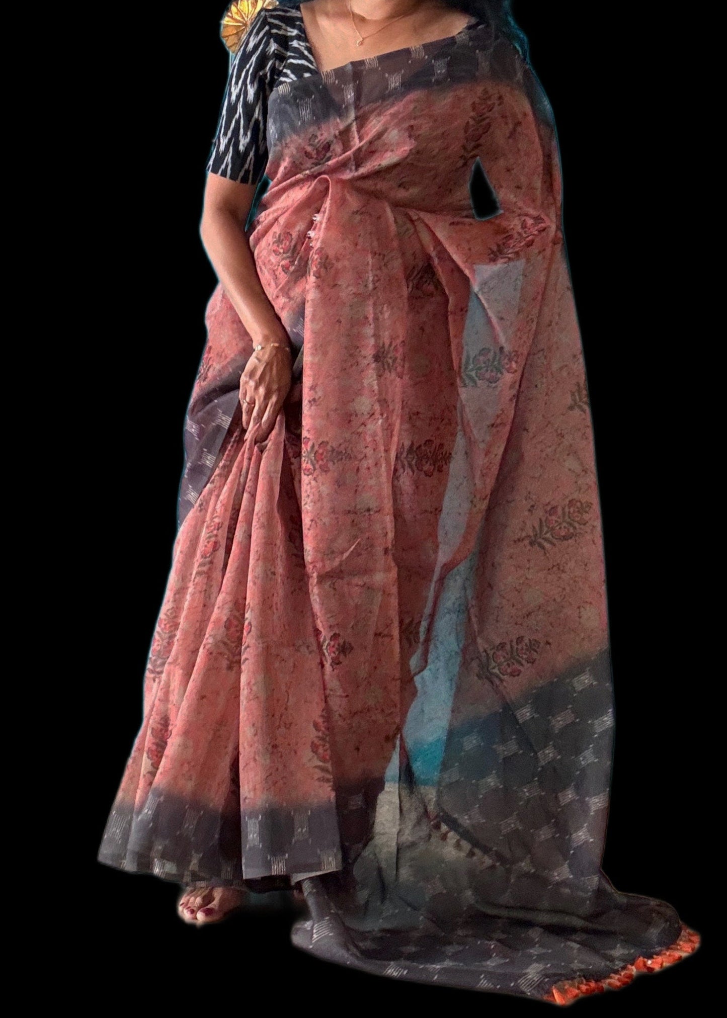 Elegant ikkat silk saree