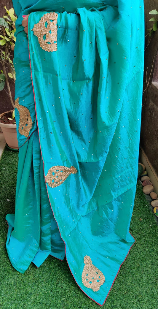 Soft silk saree with sequins