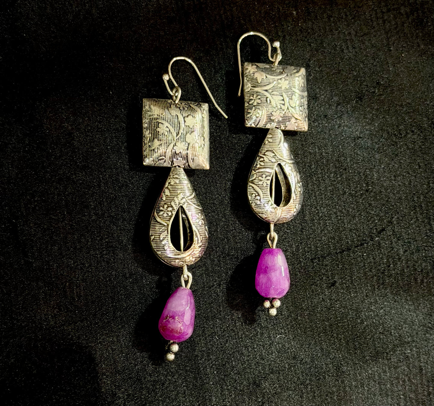 Diya Black Oxidised Earrings