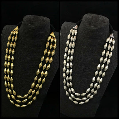 Triple line Dolki beads Mala