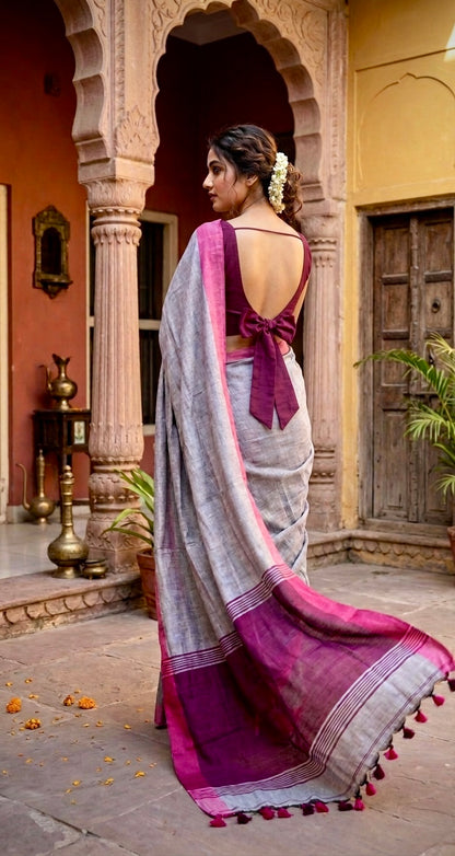 Morning n Evening Mul Saree Ikat Combo