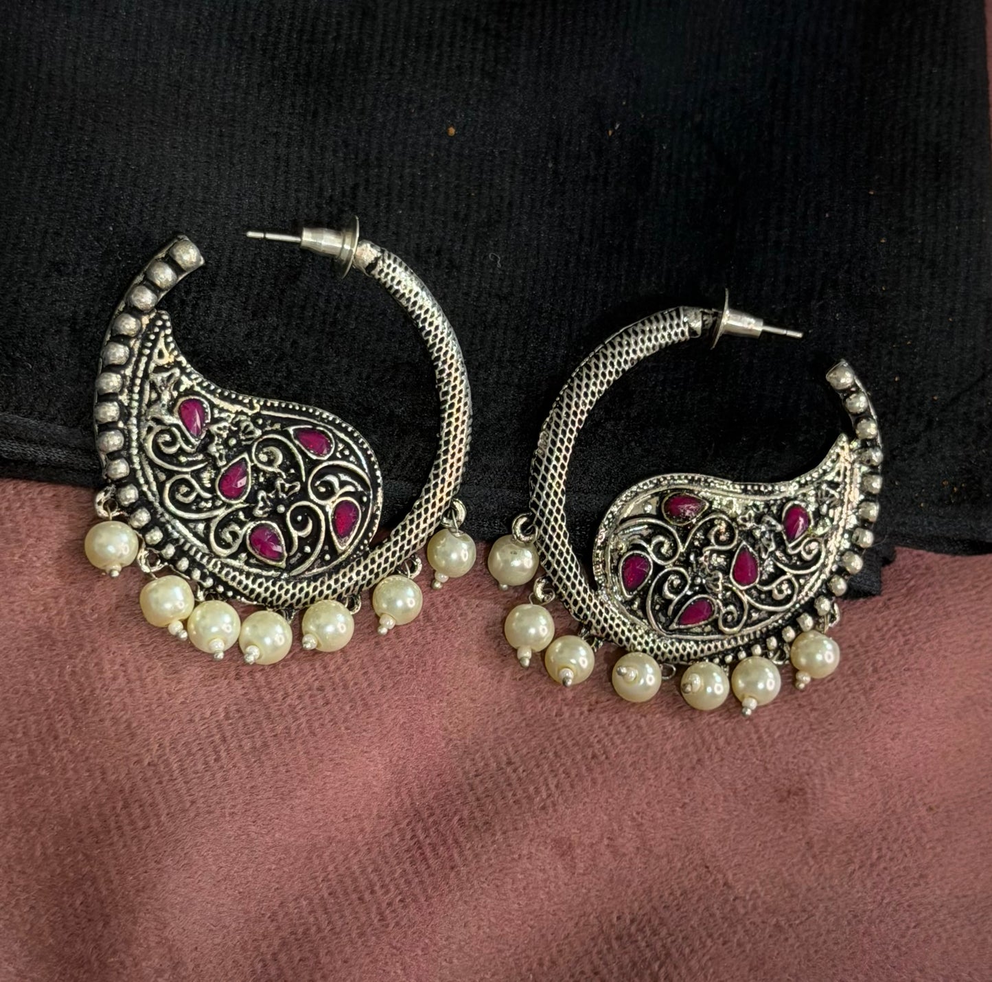 Big Oxidised Chaand Bali