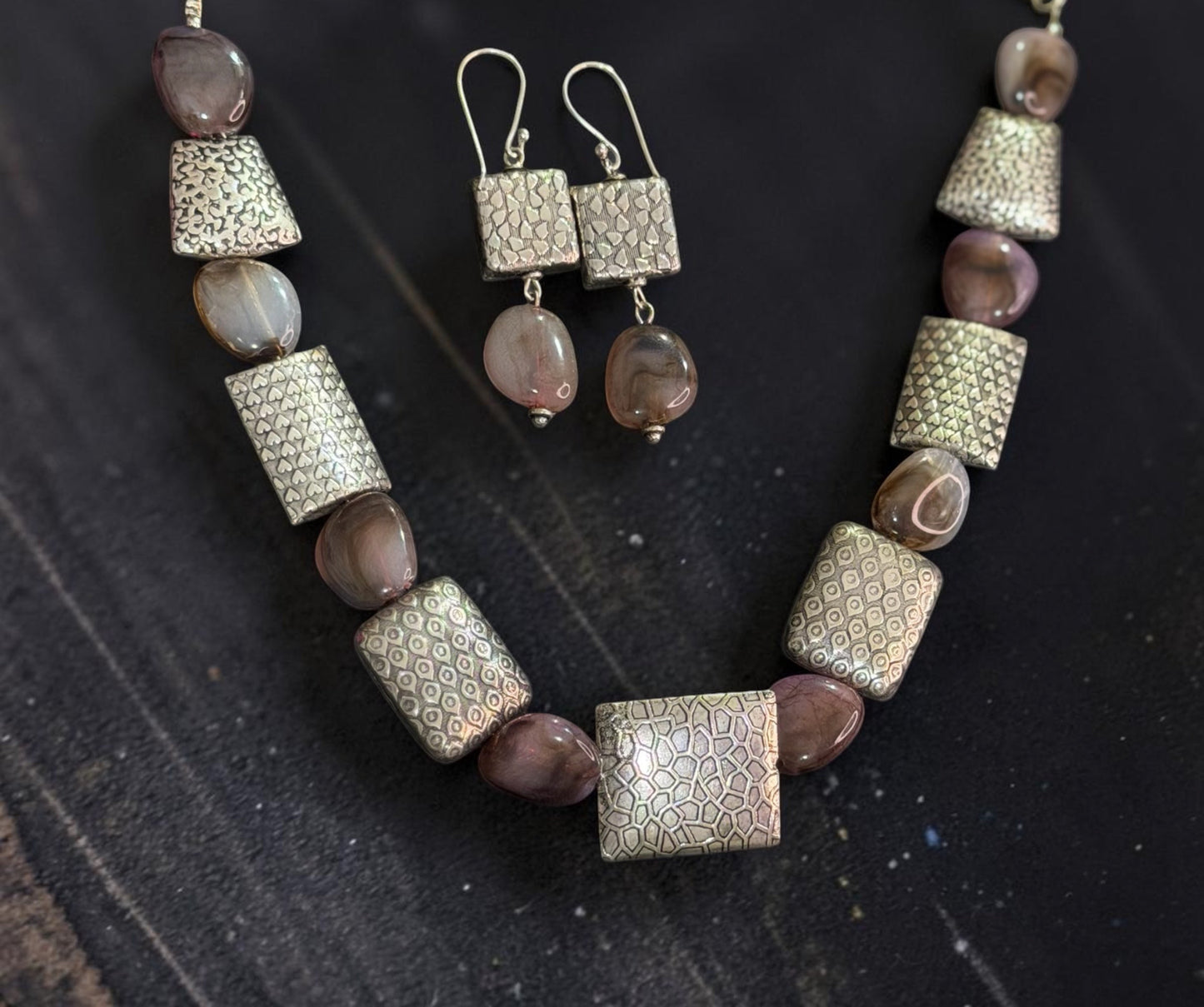 Mauve Oxidised Set | Hridha