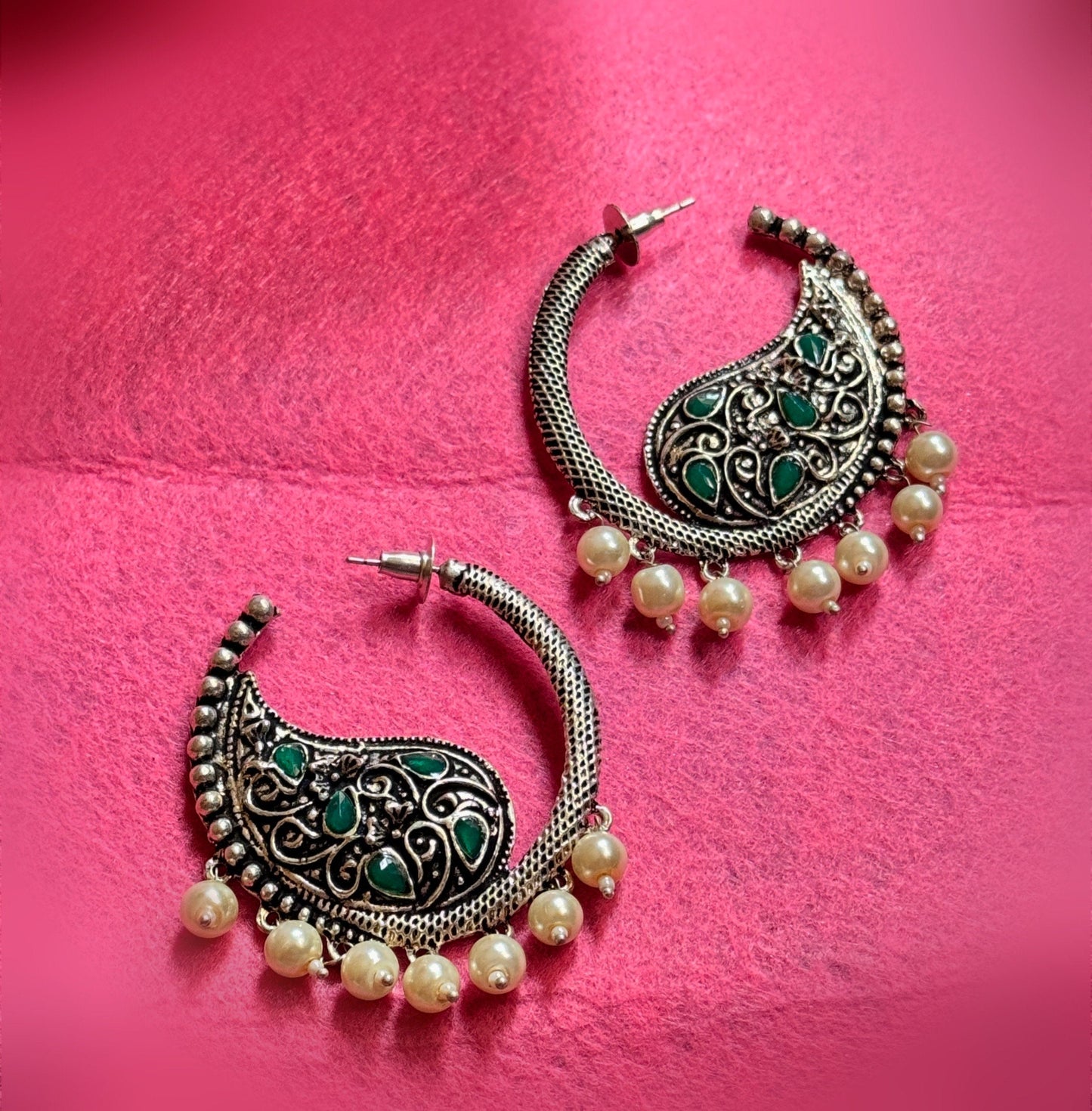 Big Loop earrings with stones