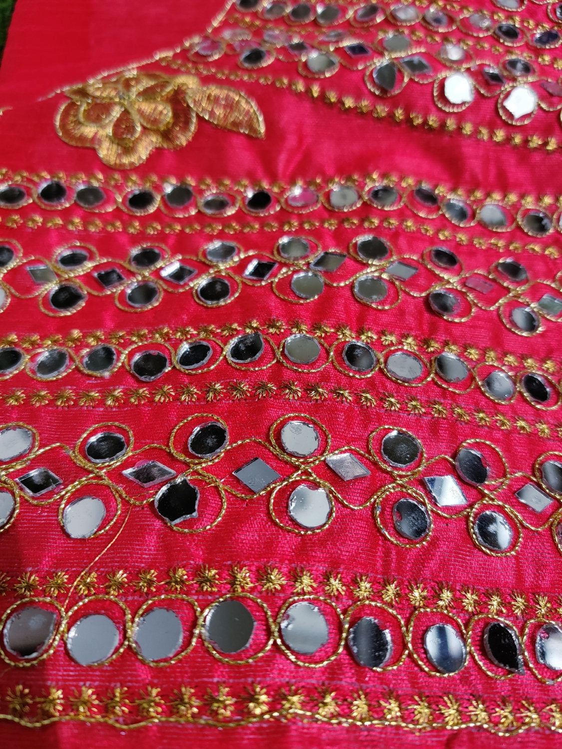 Georgette with Mirror work saree