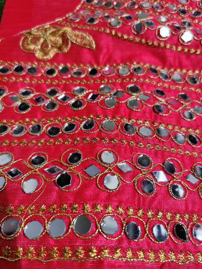 Georgette with Mirror work saree